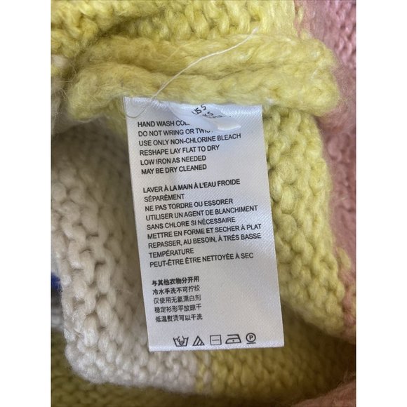 Anthropologie Gloria Striped Turtleneck Sweater Rainbow Chunky Knit Sz Small - Picture 7 of 8